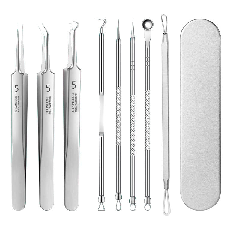 Professional 5-in-1 pimple & blackhead remover tool kit-Precision Acne Extraction Set with Travel Case
