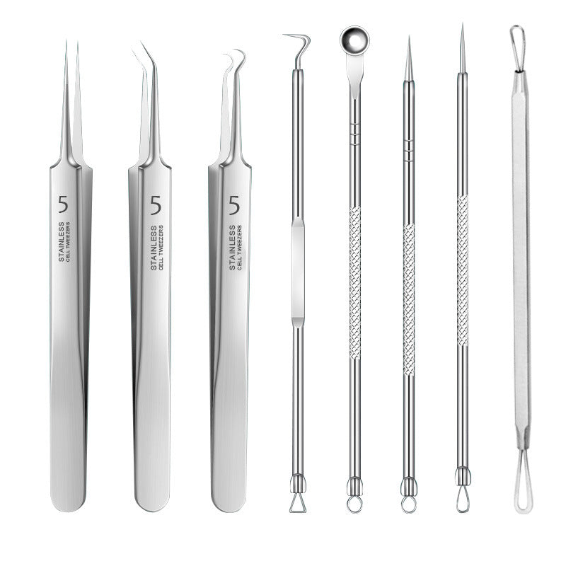 Professional 5-in-1 pimple & blackhead remover tool kit-Precision Acne Extraction Set with Travel Case