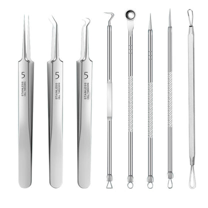 Professional 5-in-1 pimple & blackhead remover tool kit-Precision Acne Extraction Set with Travel Case
