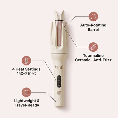 Automatic Electric Hair Curler & Waver Iron Professional Rotating Ceramic Curling Wand for Fast Styling & Perfect Curls