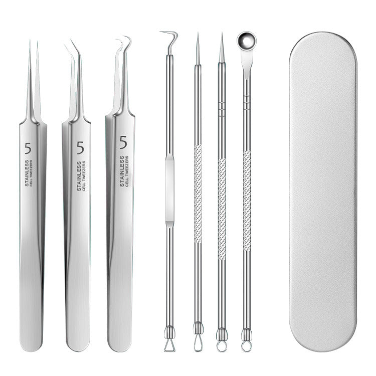 Professional 5-in-1 pimple & blackhead remover tool kit-Precision Acne Extraction Set with Travel Case